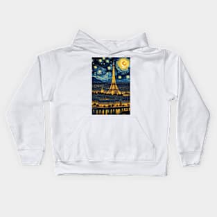 Starry night paris Kids Hoodie